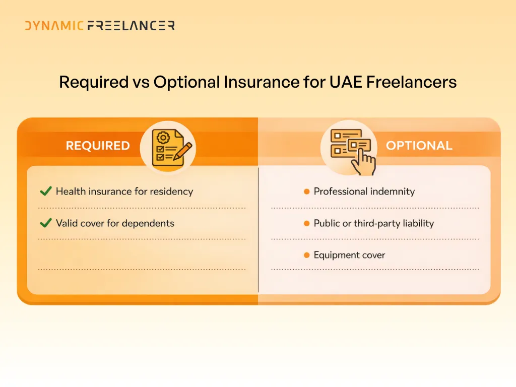 What insurance is required for Freelancers in the UAE